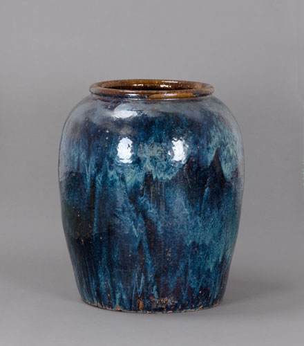 Blue Glazed Pottery Urn