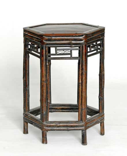 hexagonal bamboo stool