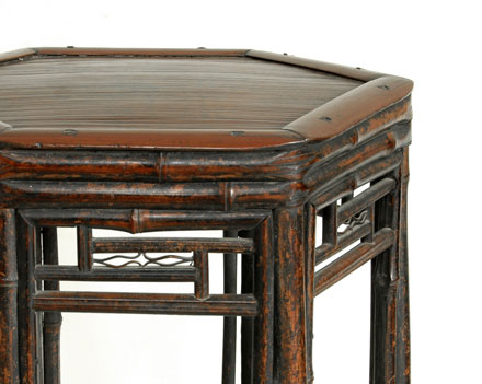 hexagonal bamboo stool