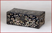 lacquer chest with mother of pearl inlay