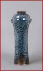 blue glazed pottery urn