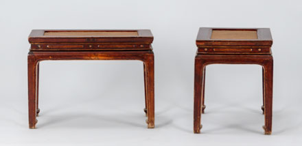 pair of small benches