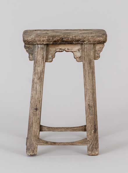 small jumu fan-shaped stool, detail